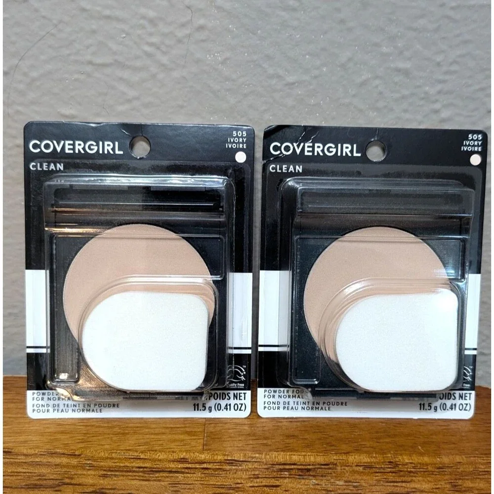 2 Covergirl Clean Powder Foundation 505 Ivory Original Formula Expire 12/20/2026